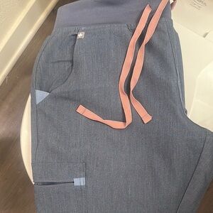 Work once FIGS medium petite Zamora jogger heather denim